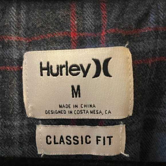 Hurley Classic Fit Long Sleeve Button Up Flannel. Size M, Men’s - Picture 2 of 3